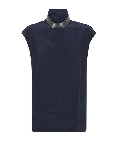 Brunello Cucinelli Turtleneck Top In Black