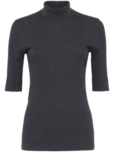 Brunello Cucinelli Turtleneck T-shirt In Black