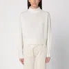 Brunello Cucinelli White Cashmere Turtleneck In White