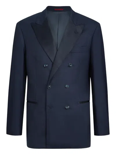 Brunello Cucinelli Tuxedo Double-breasted Jacket In Blue