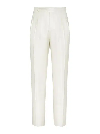 Brunello Cucinelli Tuxedo Pants In White