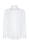 Brunello Cucinelli Spread-collar Long-sleeve Shirt In White
