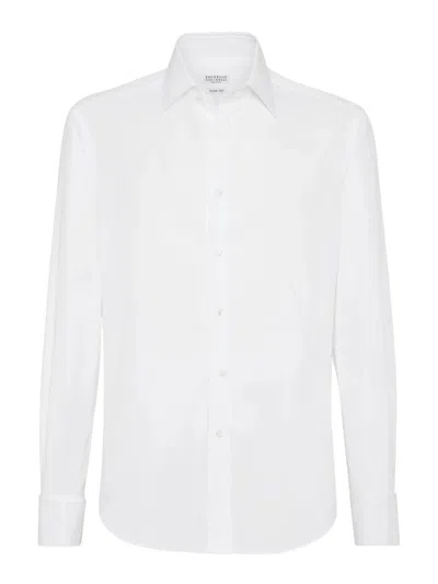 Brunello Cucinelli Tuxedo Shirt In White