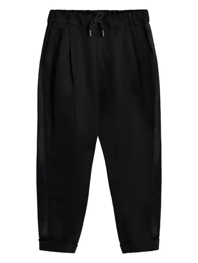 Brunello Cucinelli Kids' Tuxedo Trousers In Black