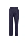 Brunello Cucinelli Tuxedo Trousers With Pleats In Blue