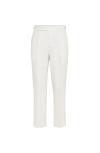 Brunello Cucinelli Tuxedo Trousers With Pleats In White