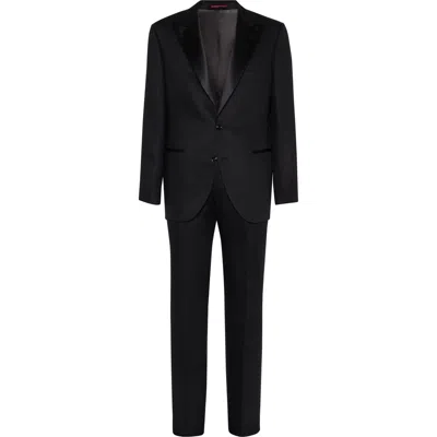 Brunello Cucinelli Tuxedo With Peak Lapel In Black