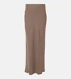 Brunello Cucinelli Tweed Maxi Skirt In Brown
