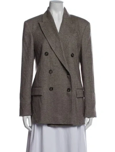 Pre-owned Brunello Cucinelli Tweed Pattern Blazer In Multi
