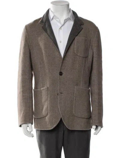 Pre-owned Brunello Cucinelli Tweed Pattern Sport Coat In Brown