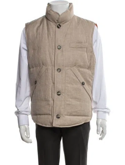 Pre-owned Brunello Cucinelli Tweed Pattern Vest In Neutrals