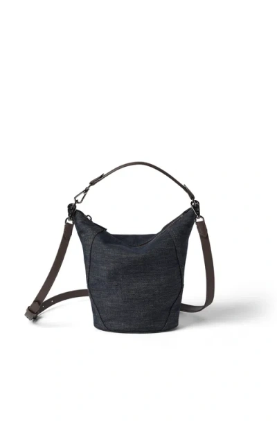 Brunello Cucinelli Twill Bc Duo Small Bucket Bag In Blue