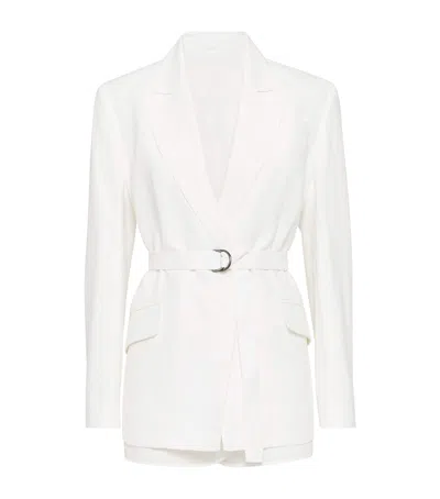 BRUNELLO CUCINELLI TWILL BELTED BLAZER