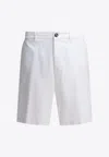 Brunello Cucinelli Bermuda Shorts In Comfortable Cotton Fabrication In White