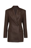 Brunello Cucinelli Twill Blazer In Chocolate