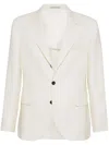 Brunello Cucinelli Twill Blazer In Neutrals