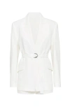 Brunello Cucinelli Twill Blazer With Monili In White