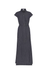 Brunello Cucinelli Denim Chemisier Long Dress In Dark Denim