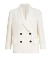 Brunello Cucinelli Women White Blazer With Classic Lapels And Front Patch Pockets In Twill Woman In White