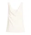 Brunello Cucinelli Twill Draped Top In Neutral