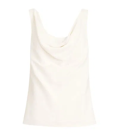BRUNELLO CUCINELLI TWILL DRAPED TOP
