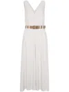 Brunello Cucinelli Twill Dress With Monili In Brown