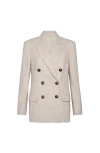 Brunello Cucinelli Twill Flannel Blazer In Neutral