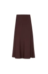 Brunello Cucinelli Flowing Brown Maxi Skirt With Minimalist Design In Brown