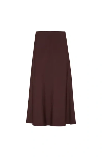 Brunello Cucinelli Twill Flute Skirt In Brown