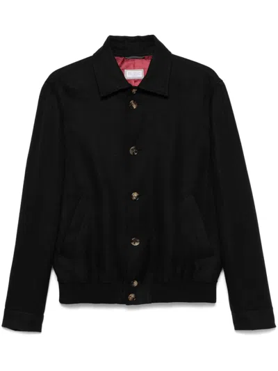 Brunello Cucinelli Twill Jacket In Black