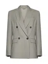 Brunello Cucinelli Double-breasted Blazer In Jackfruit