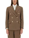 Brunello Cucinelli Brown Double-breasted Jacket With Peak Lapels In Brown
