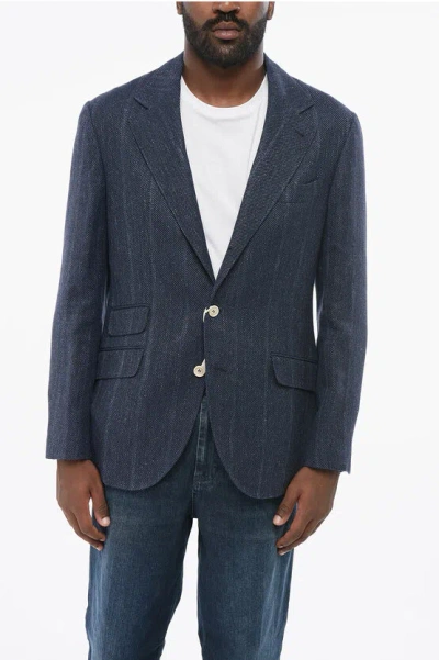 Brunello Cucinelli Twill Linen Blend Single-breasted Blazer