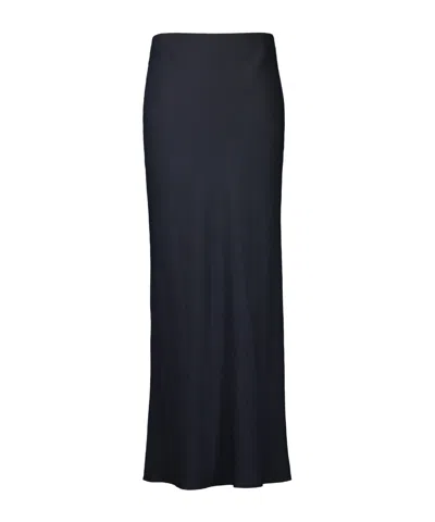 Brunello Cucinelli Twill Maxi Skirt In Blue