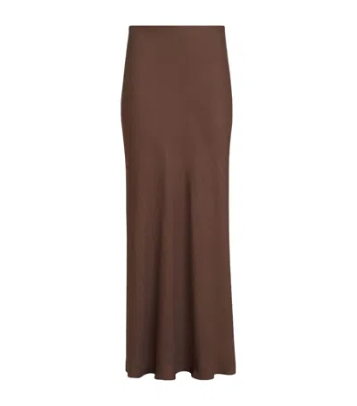 Brunello Cucinelli Twill Maxi Skirt In Brown