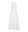 Brunello Cucinelli Fluid Twill Sleeveless Midi Dress In White