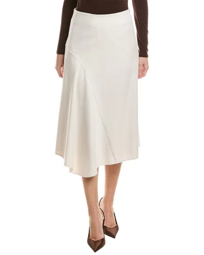 Brunello Cucinelli Twill Midi Skirt In White