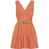 Brunello Cucinelli Sleeveless Belted Cotton Mini Dress