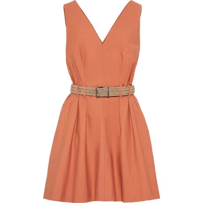 BRUNELLO CUCINELLI BRUNELLO CUCINELLI TWILL MINI DRESS WITH MONILI