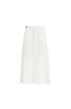 Brunello Cucinelli Twill Sartorial Skirt With Monili In White