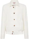 Brunello Cucinelli Linen-wool-silk Twill Jacket In Neutral