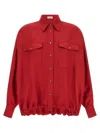 Brunello Cucinelli Red Oversized Solid Shirt In Red