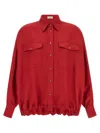Brunello Cucinelli Red Oversized Solid Shirt In Red