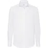 Brunello Cucinelli Cotton Twill Button-down Shirt In White