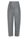 Brunello Cucinelli Sparkling Twill Trousers In Gray