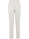 Brunello Cucinelli Cotton-virgin Wool Gabardine Italian Trousers In 中性色
