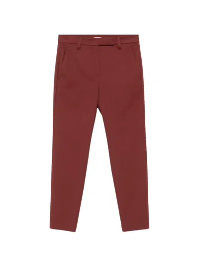 Brunello Cucinelli Twill Trousers In Burgundy