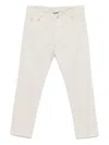 Brunello Cucinelli Cotton Trousers With Belt Loops And Five-pocket Styling In Neutrals