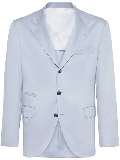 Brunello Cucinelli Twill-weave Blazer In Blue