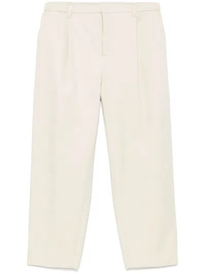 Brunello Cucinelli Twill-weave Trousers In White